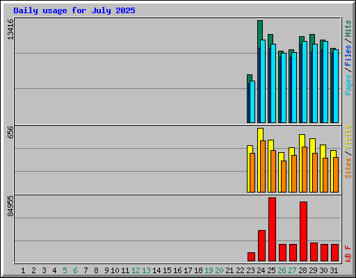 Daily usage for July 2025