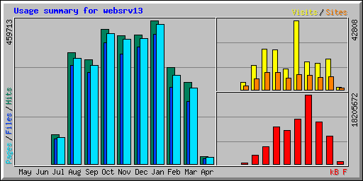 Usage summary for websrv13
